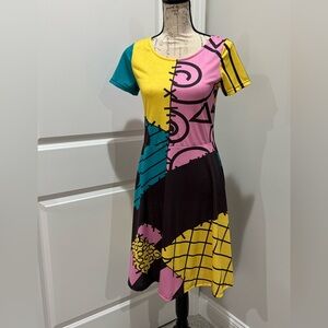 Disney Nightmare Before Xmas Sally Dress in Yellow, Pink, and Teal